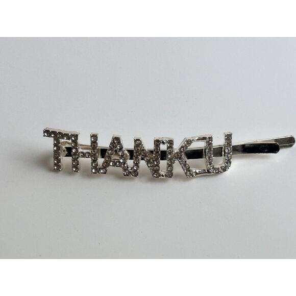 Rhinestones THANKU Hairpin, J-01 - Picture 5 of 10